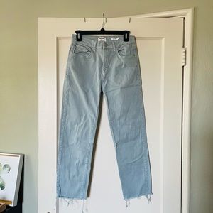 High-waisted straight jeans